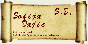 Sofija Dajić vizit kartica